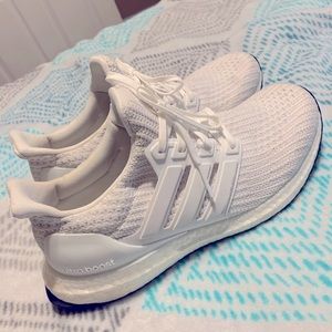 All White Adidas Ultraboost size 8